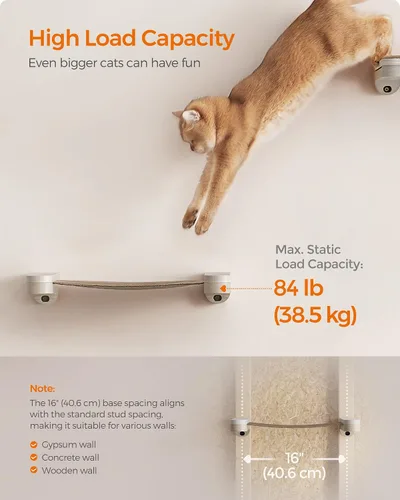 Vista 5 de Feandrea Clickat Collection - Hamaca para gatos No.001, montaje extremadamente rápido, capacidad de expansión ilimitada, módulo reemplazable y tela