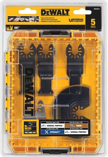 Vista 5 de DEWALT Kit de Cuchillas para Herramienta Oscilante, 5 Piezas (DWA4216)