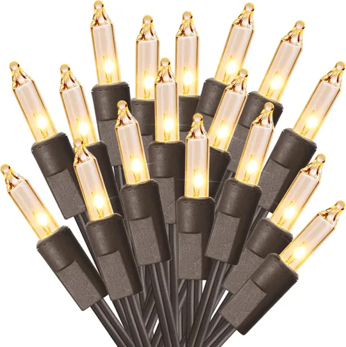 Vista 15 de ODEETRONIC Candy Corn - Luces de Halloween de 21.63 pies, juego de 100 luces incandescentes conectables, 120 V, certificado UL, luz de Halloween