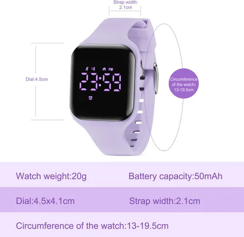 Vista 9 de A ALPS Reloj cuadrado Lightpurple Plus Correa cuadrada púrpura claro