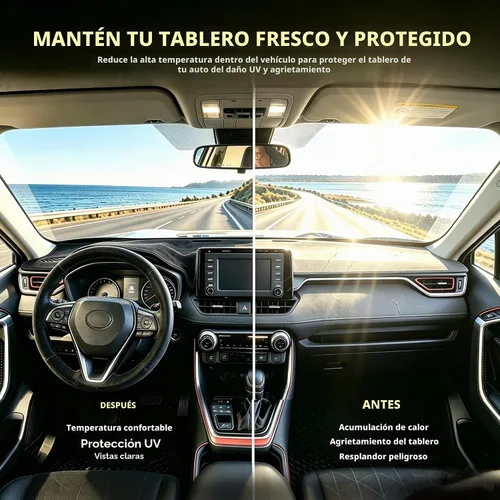 Vista 7 de Funda para salpicadero para Toyota RAV4 2025 2024-2019 - Funda para salpicadero, alfombra para salpicadero, cubierta protectora - Funda para consola