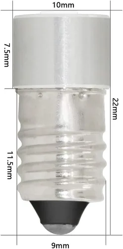 Vista 5 de DERA Bombillas LED de repuesto para linterna LED con base E10, pieza de repuesto de 1 W 3 V para 3 4 5 6 celdas D/C para mini lámpara de faros