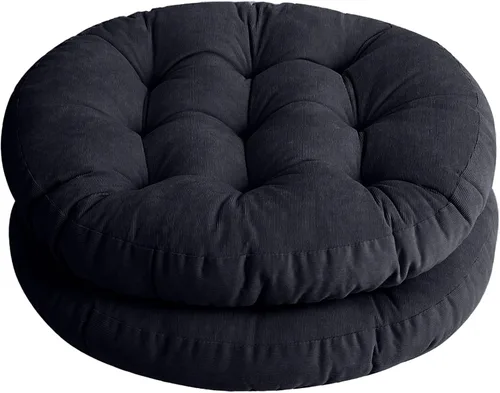 Vista 27 de Tiita Cojín de suelo de 22 pulgadas, cojín redondo para silla de exterior Redondo beige
