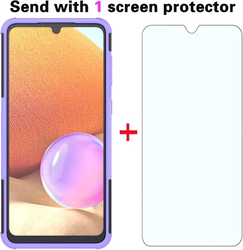 Vista 2 de Asuwish Funda para teléfono Samsung Galaxy A53 5G con protector de pantalla de vidrio templado y soporte delgado, híbrida, resistente, funda