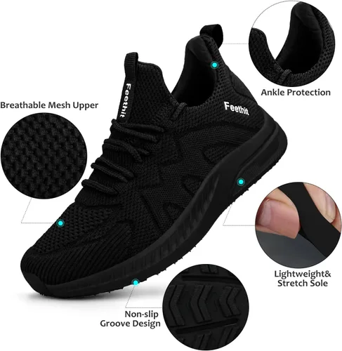 Vista 2 de Feethit Tenis de correr para mujer, ligeros, antideslizantes, cómodos, a la moda