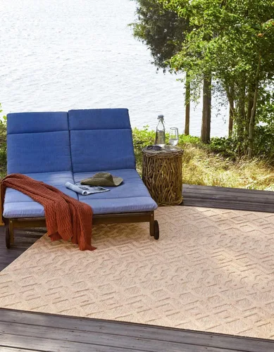 Vista 27 de Unique Loom Alfombra de área de la colección texturizada Trellis para exteriores, color osage, 2 x 3 pies, rectangular, color aguamarina