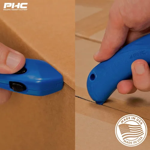 Vista 5 de Pacific Handy Cutter RSC-432 Cortador de seguridad para restaurante con campana de seguridad de bloqueo automático, desechable, seguro