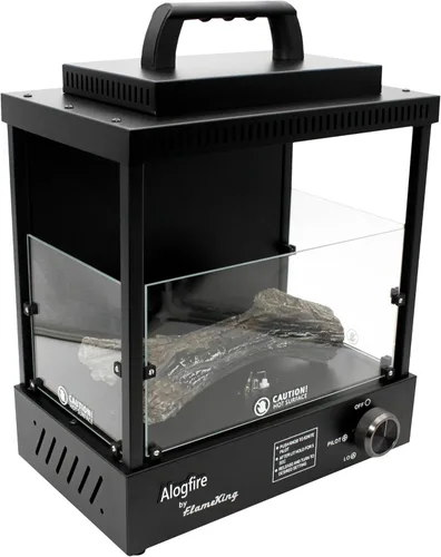 Vista 10 de Flame King ALOGFIRE Calentador de Troncos de Propano con Ambiencia, Llamas Danzantes Limpias y Sin Humo