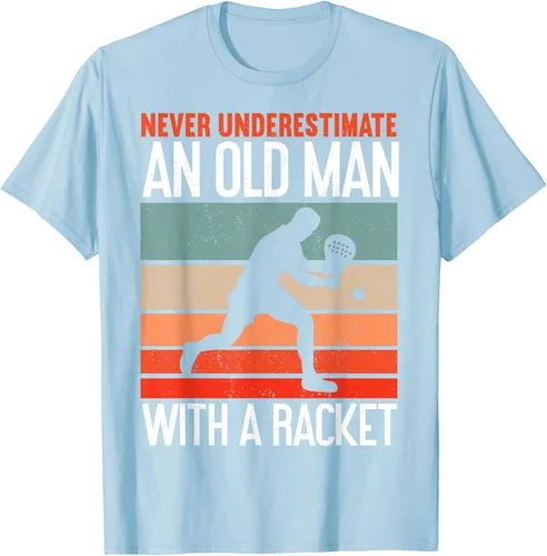 Vista 28 de Camiseta divertida de pádel "Never Underestimate An Old Man With A Racket, Negro