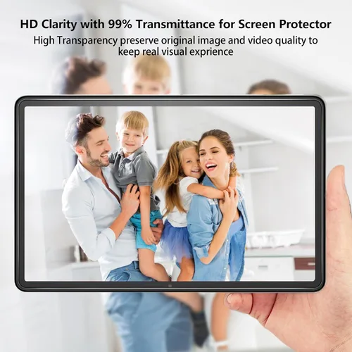 Vista 4 de Aircawin Protector de pantalla para Amazon Fire Max 11 2023 de 11 pulgadas, paquete de 2 películas de vidrio templado 9H para Fire Max 11, Claro