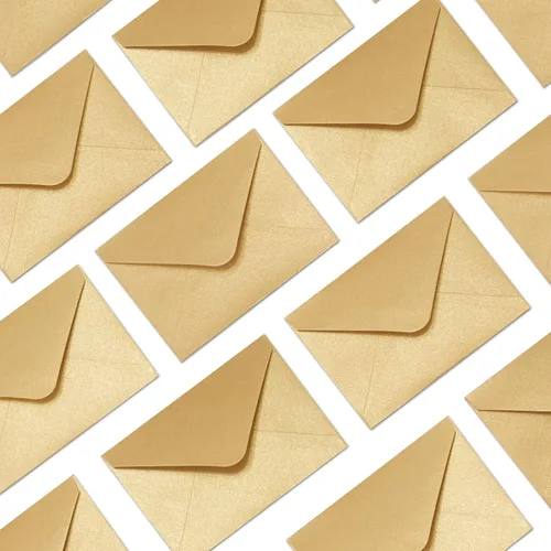 Vista 7 de Sobres para tarjetas de regalo, 100 sobres pequeños, sobres de papel para tarjetas de visita, bolsillos pequeños a granel para tarjetas de notas