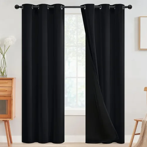 Vista 119 de SimpleHome - Cortinas opacas 100% para recámara, cortinas de ventana con ojales beige, con aislamiento térmico, cortinas de oscurecimiento