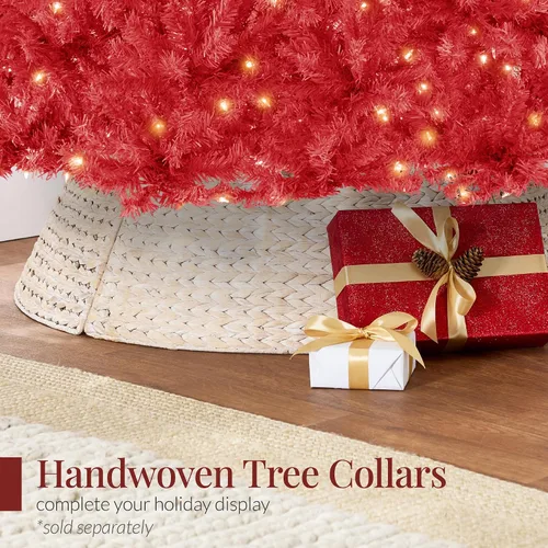 Vista 78 de Best Choice Products Árbol de Navidad azul bebé preiluminado de 6 pies, decoración navideña artificial completa con 947 puntas de rama, 250 luces