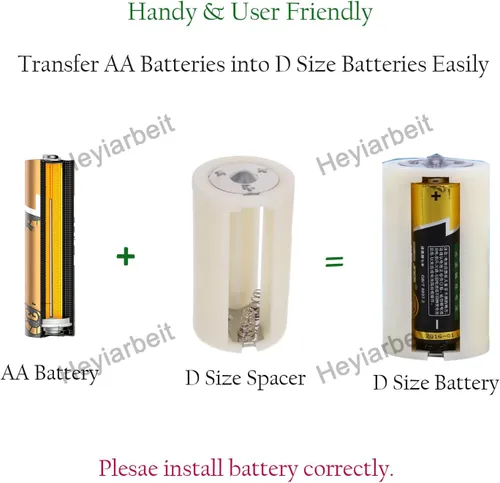 Vista 5 de Heyiarbeit 1 unids blanco AA a D tamaño de conexión paralela adaptadores de batería convertidor casos adaptador D 3501A para electrónica