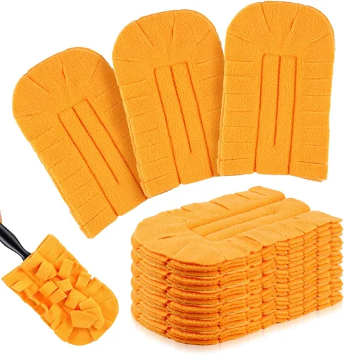 Vista 18 de Zubebe 3 piezas de repuesto de plumero de forro polar reutilizables, plumeros planos de plumas, almohadillas de limpieza lavables para múltiples