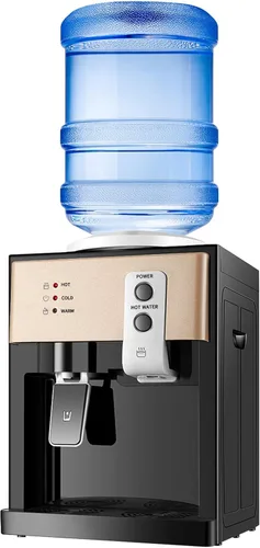 Vista 8 de Dispensador de agua de carga superior, dispensador de enfriador 3 en 1, mini máquina de agua de escritorio, dispensador de enfriador de agua de 3 a