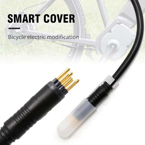 Vista 5 de Conector de cable Ebike 9 Pin 23.6 in Cable de motor macho Adaptador de motor eléctrico de bicicleta con sensor Hall Piezas de conversión Ebike