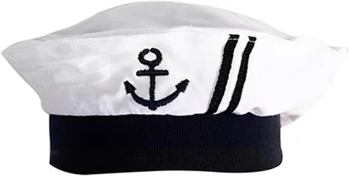 Vista 6 de stylesilove. com Mameluco de algodón marinero marino para bebé niño con sombrero y corbata 3 piezas traje de vacaciones