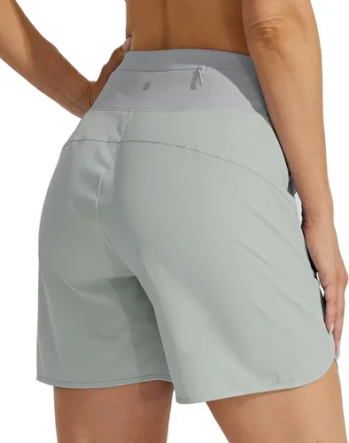 Vista 2 de Willit - Shorts atléticos para correr de 5 pulgadas para mujer, de secado rápido, para entrenamiento y senderismo, de cintura alta, con bolsillo