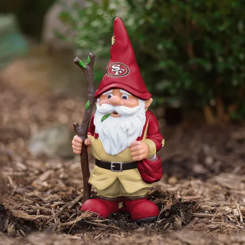 Vista 5 de FOCO NFL Team Logo Holding Stick Garden Statue Outdoor Gnome Varios