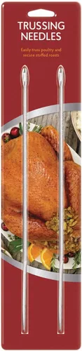 Vista 6 de HIC Kitchen Agujas rectas para asar, acero inoxidable 18/8, 8 pulgadas, juego de 2, para asegurar aves de corral rellenas y carne enrollada