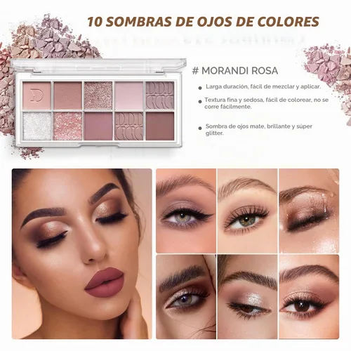 Vista 2 de Kit de maquillaje para mujeres y adolescentes, juego de belleza 10-rosado