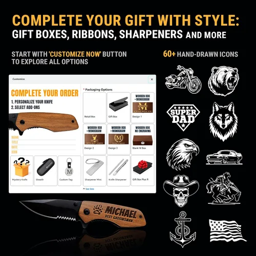 Vista 3 de Navaja de bolsillo personalizada para padrinos de boda, cuchillos plegables personalizados, regalos grabados para hombres y mujeres, la mejor idea