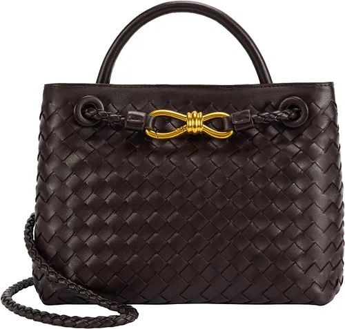 Vista 9 de Woven Tote Bag for Women Leather Shoulder Handbag Designer Top Handle Purses