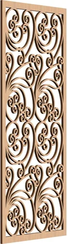 Vista 186 de 9 3/8"W x 24 3/8"H x 1/4"T Marilla Decorativos Paneles de Pared de Madera Calado, Abedul