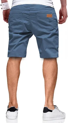 Vista 2 de JMIERR - Pantalones cortos informales para hombre, pantalones cortos de golf, pantalones chinos con cordón, de tela de sarga elástica, para verano