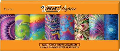 Vista 10 de BIC Maxi - Encendedores de bolsillo, serie caprichosa, paquete de 8 Relleno de calcetines de Navidad, iluminación de velas navideñas, diseños