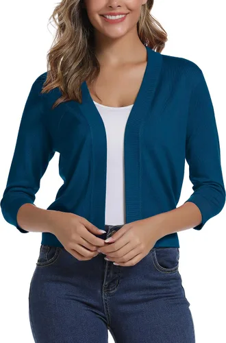 Vista 3 de Urban CoCo Cárdigan corto de mangas34 para mujer suéter elegante