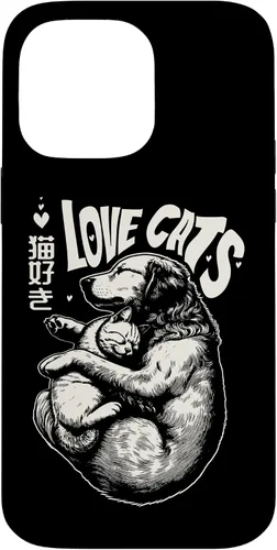 Vista 21 de Golden Retriever Dog Loves Cats Cuddle Art Case for iPhone 16