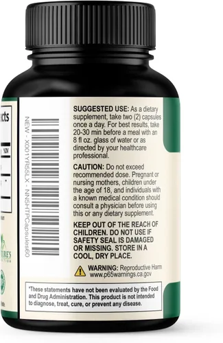 Vista 8 de 5 cápsulas de hidroxitriptófano – 180 mg por porción Suplemento 5 HTP más calcio para la salud cerebral y apoyo al sueño, fórmula extra fuerte