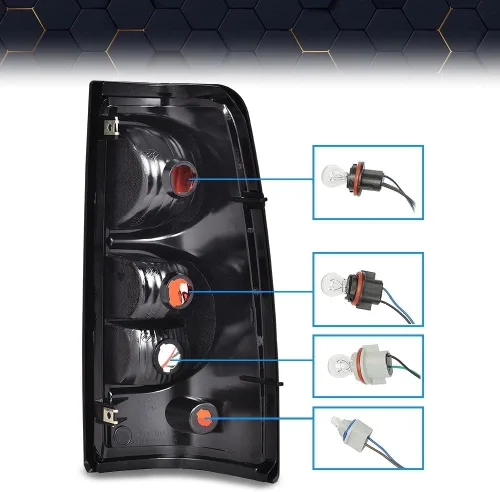 Vista 8 de Luz trasera PIT66 para Chevy Silverado 1500 2500 3500 2004 2005 2006 Lente roja mejorada