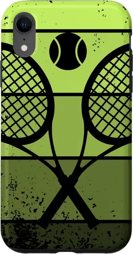 Vista 25 de Raqueta de jugador de tenis con cancha de pelota de tenis Vintage Retro Case para iPhone 17