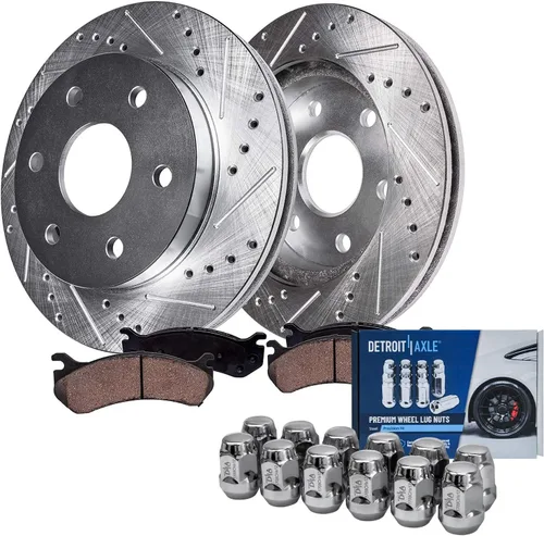 Vista 20 de Detroit Axle - 4 rotores de freno para Chevrolet Cruze 2014 2015 [modelos de motores de gas] Rotores de freno de disco perforados y ranurados