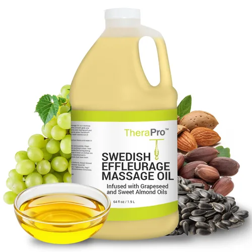 Vista 7 de Aceite de masaje Swedish Effleurage de TheraPro – 8 onzas – Aceite de masaje natural sin perfume para terapia de masaje, aceite de semilla de uva