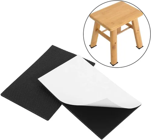 Vista 6 de 2 protectores de suelo antideslizantes negros autoadhesivos para muebles, sofá, mesa, silla, almohadillas de goma para estantes, escritorios