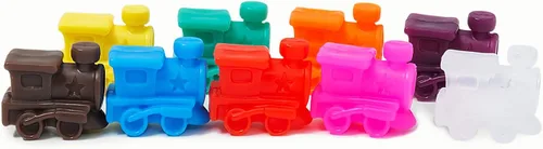 Vista 7 de Yinlo Juego de dominó de tren mexicano con efecto de sonido, juego de dominó para viajes, 91 azulejos dobles de 12 colores juego de viaje con caja