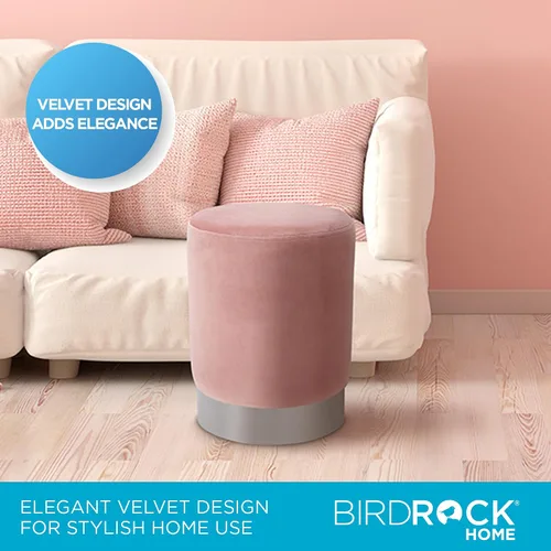 Vista 6 de BIRDROCK HOME Otomana Redonda Reposapiés – Diseño Moderno Suave Acolchado – Ideal para Sala de Estar, Dormitorio – Reposapiés Compacto, Silla