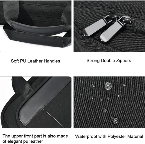 Vista 5 de zhongningyifeng Maletín para portátil de negocios de 14-15.6 pulgadas, bolsa de mensajero multifuncional impermeable para viajes y oficina