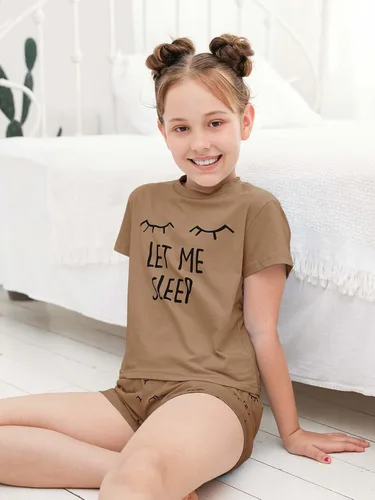 Vista 2 de Kingdenergy Conjunto de 2 piezas de camiseta y pantalón corto para niñas