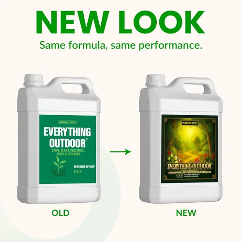 Vista 2 de Humboldts Secret Fertilizante líquido Everything Outdoor 5-5-5 con algas noruegas y micronutrientes para césped, jardines, verduras, flores