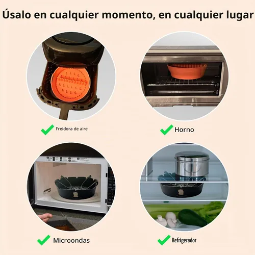 Vista 7 de ARIALASQUALITY Juego de accesorios para freidora de aire con divisor de 8 piezas, forros antiadherentes reutilizables, juego de cocina
