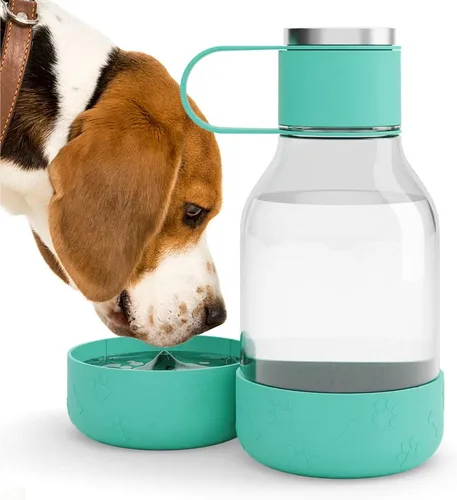 Vista 13 de Asobu Buddy Bottle - Botella de agua aislada de acero inoxidable para con cuenco de agua extraíble para perro y cuenco de almacenamiento de comida