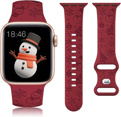 Vista 13 de W-RARA Correa grabada de Halloween compatible con Apple Watch Band de 1.496 in 1.575 in 1.614 in 1.654 in 1.732 in 1.772 in 1.929 in para mujeres