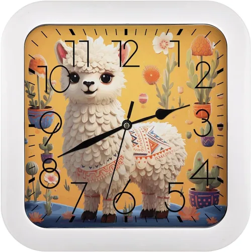 Vista 26 de 10" Square Modern Wall Clock,Animal Cockerel Print Kitchen Clocks Wall Battery Operated,Silent Non Ticking Unique Funny Cute Wall Clock for Living