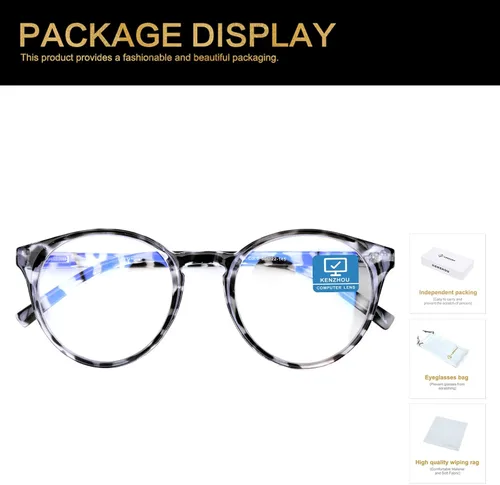 Vista 7 de K KENZHOU Blue Light Blocking Glasses Women Round Rim Frame Eyeglasses