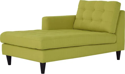 Vista 49 de Sofá esquinero Modway Empress, estilo de mediados de siglo, tapizado de tela en avena, Tela, Celeste